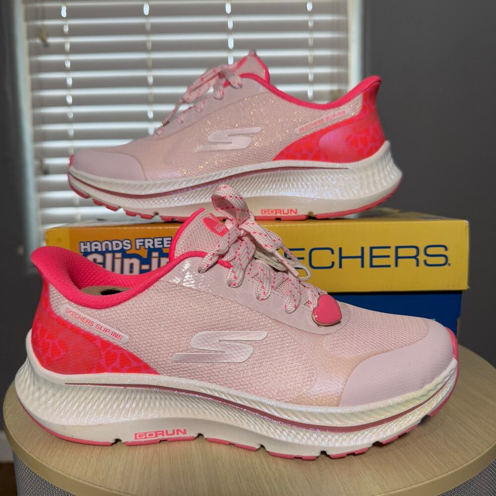 Skechers Performance Go Run Consistent 2.0 Womens 6 Pink White Slip on Medium